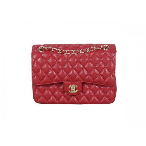 Geantă Chanel 2.55 Series Classic Flap 1112 Model Cannage Roșu Piele Originală Auriu