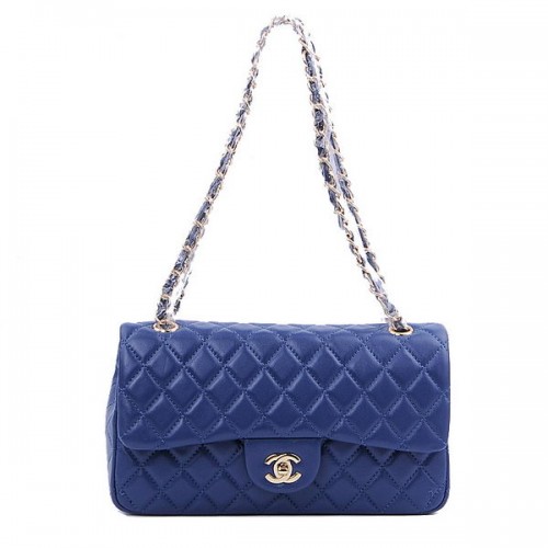 Geantă Chanel 2.55 Series Classic Flap 1112 RoyalBlue Sheepskin Gold