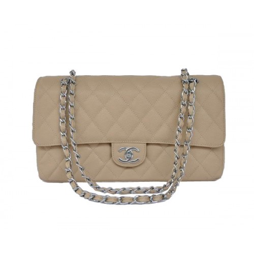 Geantă Chanel ieftină seria 2.55 Flap 1113 din piele de caisă cu accesorii argintii