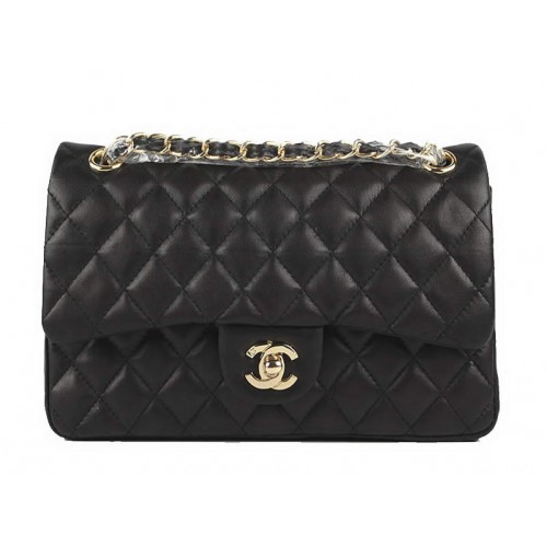 Geantă Chanel 2.55 Series Original din piele cu clapă A01112 Negru Auriu