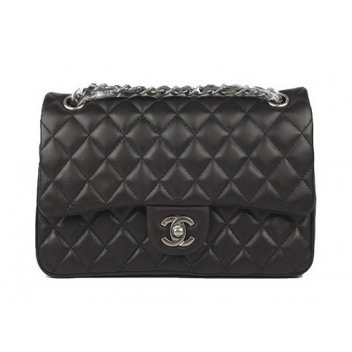 Geantă Chanel 2.55 Series Original din piele cu clapă A01112 Negru Argintiu