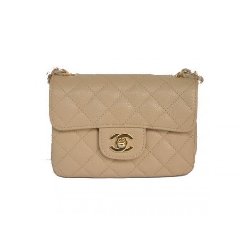 Geantă Chanel 2.55 mini Flap Bag 1115 bej din piele de oaie cu accesorii aurii