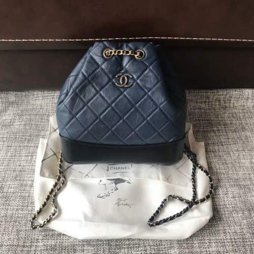 Rucsac Chanel 2018 Original din piele de vițel 81229 albastru
