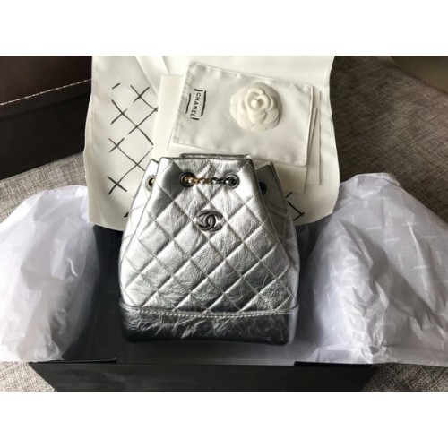 Rucsac Chanel 2018 Original din piele de vițel 81229 Argintiu