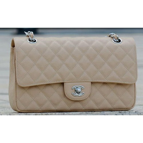 Geantă Chanel 2.55 Series Flap Model Apricot Cannage A1112 Argintiu