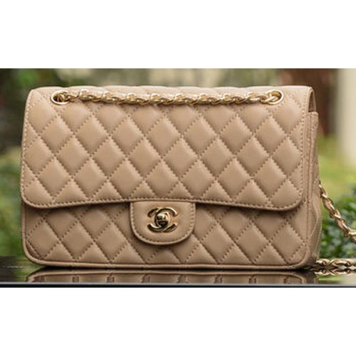 Geantă Chanel 2.55 Series Flap din piele de oaie Apricot A1112 Auriu