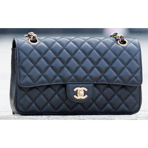 Geantă Chanel 2.55 Series Flap Black Cannage Pattern A1112 Gold