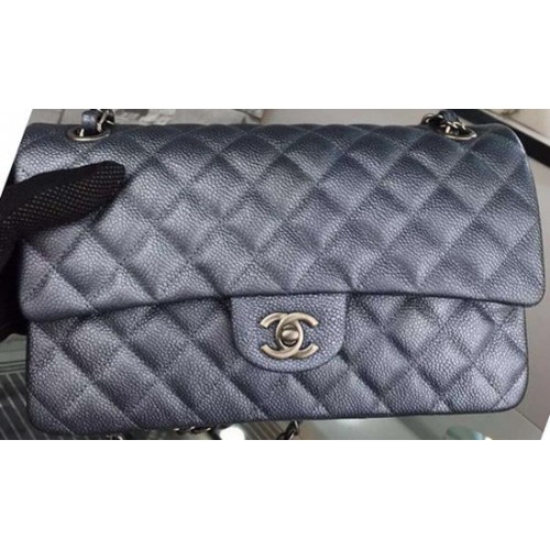 Geantă Chanel 2.55 Series Flap Leather Black Cavier A05480 Silver