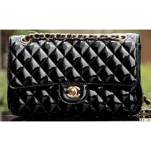 Geantă Chanel 2.55 Series Flap din piele neagră A1112 aurie