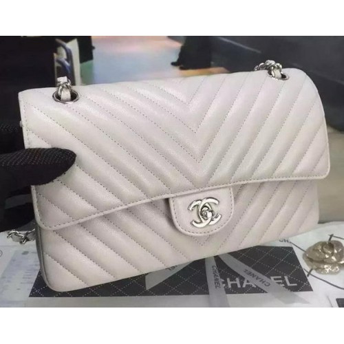 Geantă Chanel 2.55 Series Flap Pattern Cannage Piele Chevron A1112 Gri
