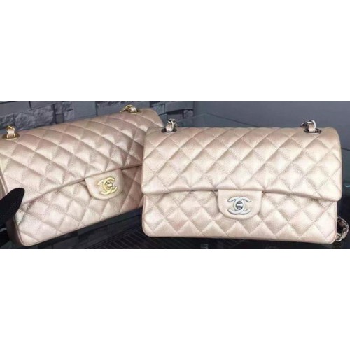 Geantă Chanel 2.55 Series Flap Bag Champagne Cavier Leather A05480 Silver