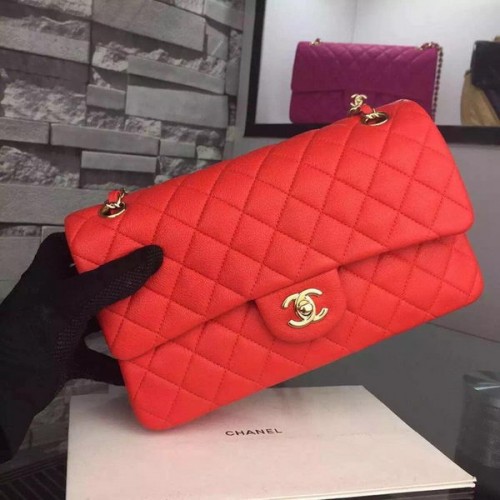 Geantă Chanel 2.55 Series Flap din piele de căprioară A1112 roșie