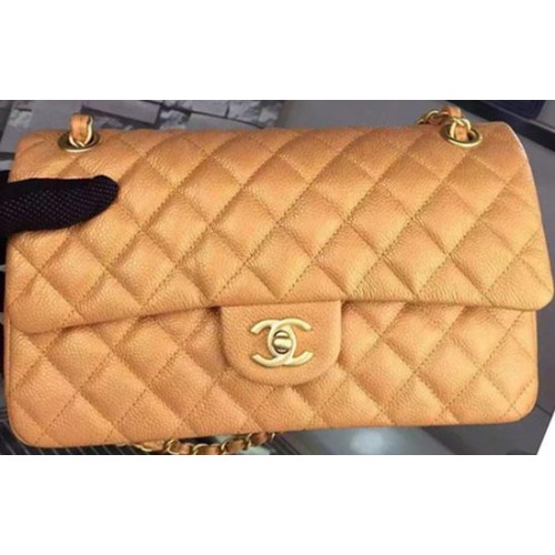 Geantă Chanel 2.55 Series Flap Bag Gold Cavier Leather A05480 Gold