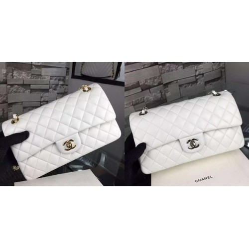 Geantă Chanel 2.55 Series Flap din piele de miel A5024 Alb