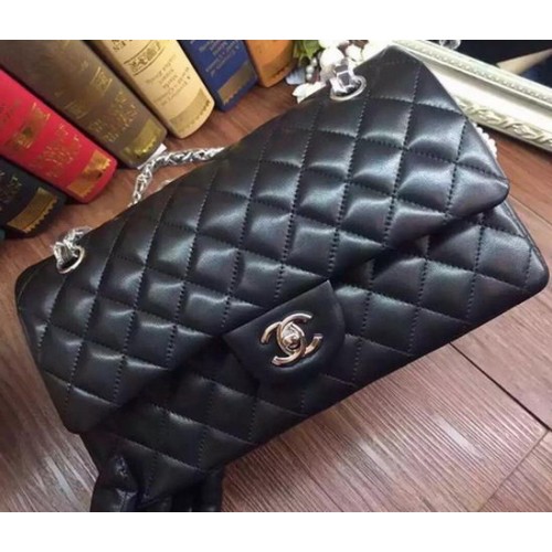 Geantă Chanel 2.55 Series Flap, piele de oaie originală A09765 Negru