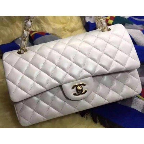 Geantă Chanel 2.55 Series Flap, piele de oaie originală A09765 Offwhite