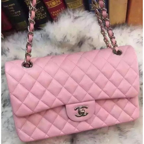 Geantă Chanel 2.55 Series Flap, piele de oaie originală A09765 roz