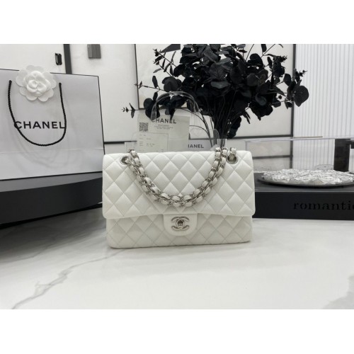 Geantă Chanel 2.55 Series Flap din piele de oaie originală A1112 alb-argintiu