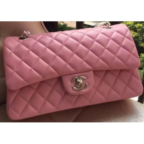 Geantă Chanel 2.55 Series Flap Pink Original Leather A01112 Silver