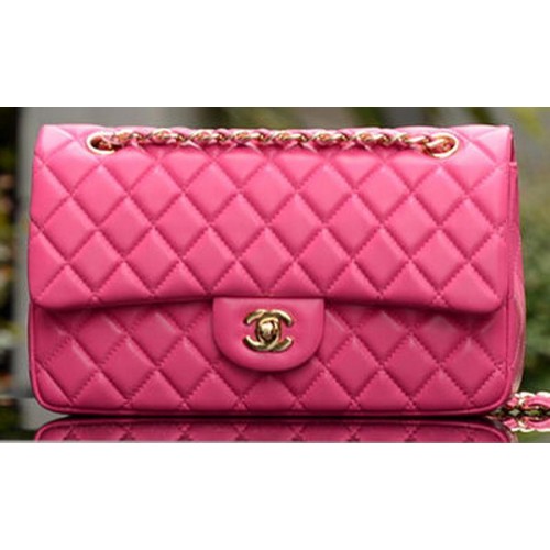 Geantă Chanel 2.55 Series Flap din piele de oaie roz A37586 auriu