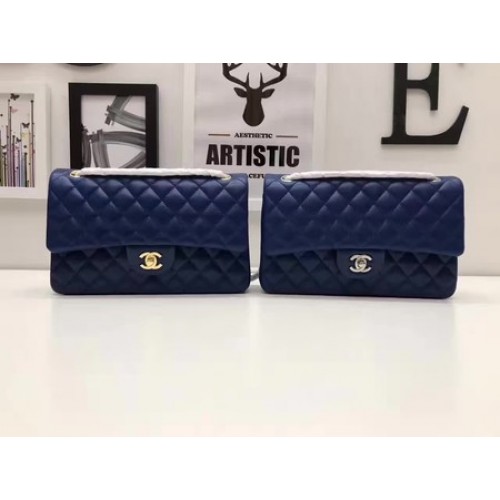 Genți Chanel seria 2.55 Flap Genți originale din piele de oaie A1112 Albastru