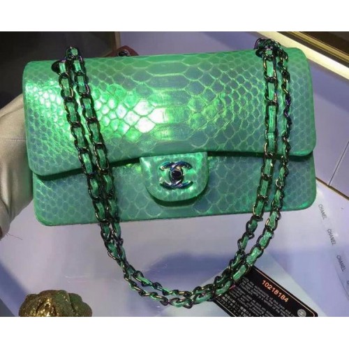 Genți Chanel seria 2.55 Flap Leather Original Snake A1112 Verde