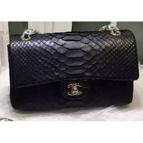 Genți Chanel 2.55 Series Flap Leather Original Snake A1112SA Black