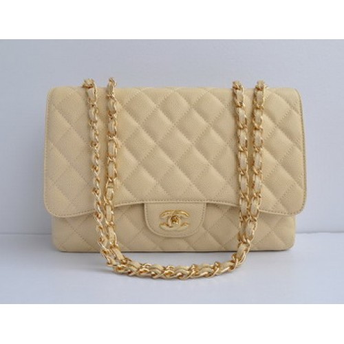 Geantă Chanel 2.55 Flap Bag 28600 Crem cu lanț de aur