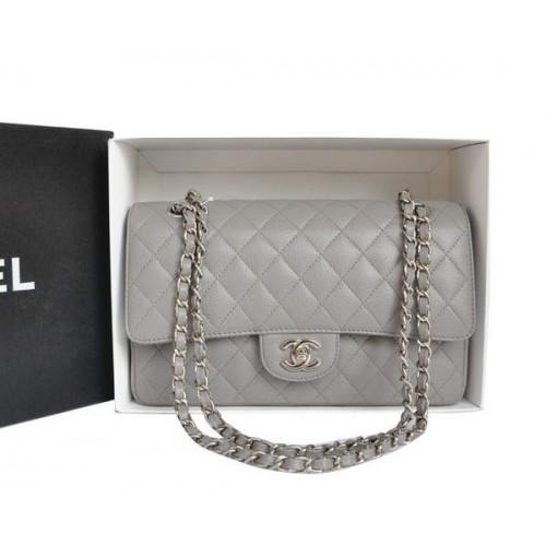 Geantă Chanel A1112 seria 2.55 Flap din piele originală Caviar gri