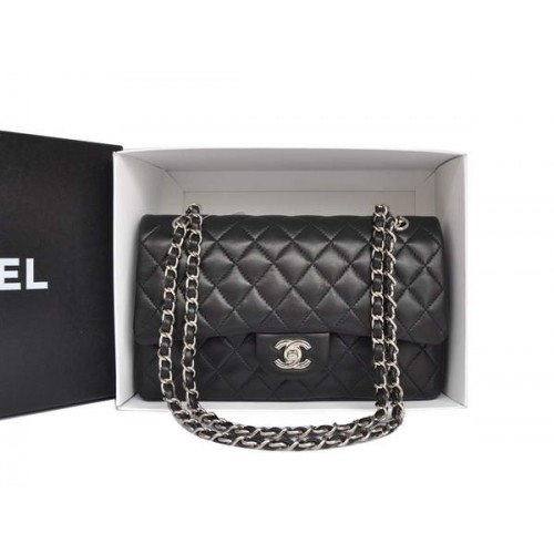 Geantă Chanel A1112 seria 2.55 Flap din piele originală neagră