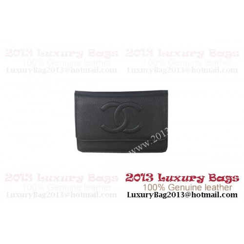 Geantă mini cu clapă Chanel A48654 din piele granulată originală neagră