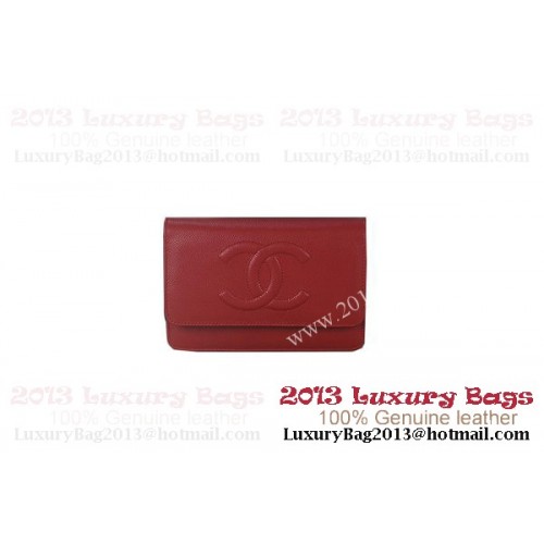 Geantă mini cu clapă Chanel A48654 roșie Original Cannage Patterns din piele