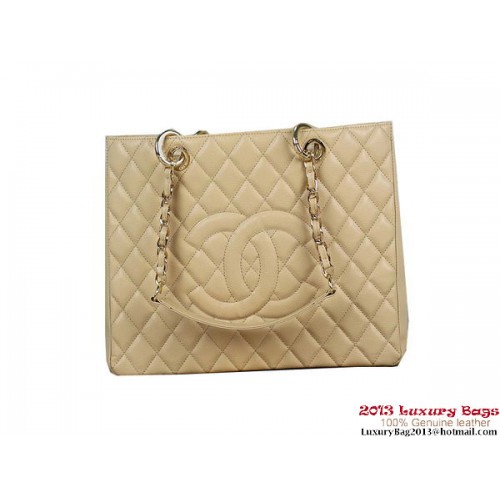 Geantă de umăr din piele Chanel A50995 Apricot Original Cannage, aurie