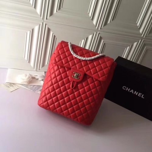 Rucsac Chanel Original Sheepskin Leather 91122 Roșu