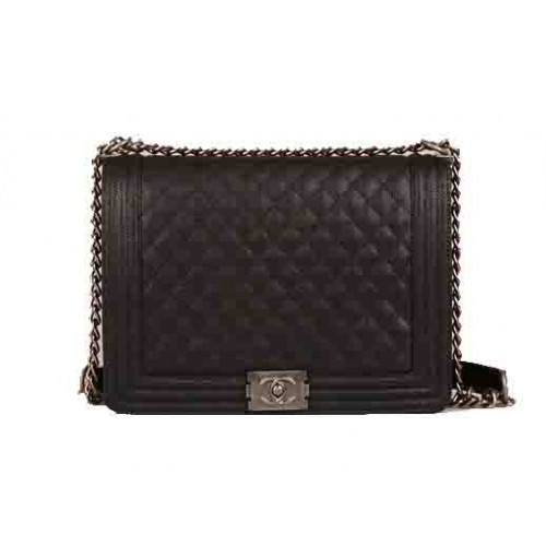 Geantă de umăr Chanel Boy Flap, model original Cannage A67087, neagră