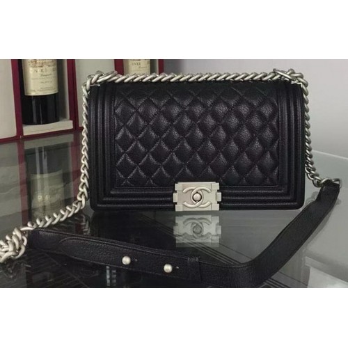 Genți de umăr Chanel Boy Flap din piele de cerb A67086 Negru