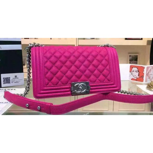 Genți de umăr Chanel Boy Flap din piele de cerb A67086 roz