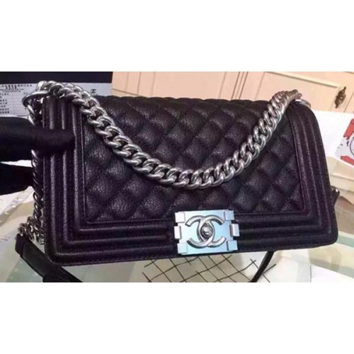 Genți de umăr Chanel Boy Flap din piele de cerb A67086 Negru