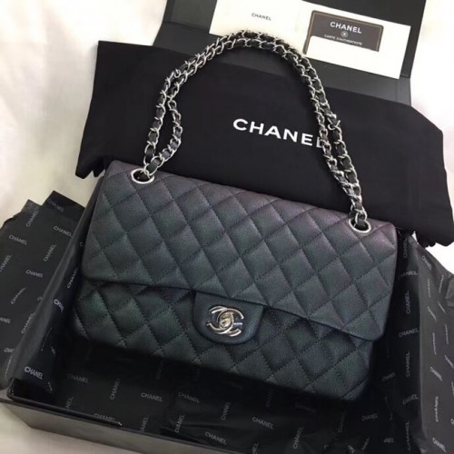Ceas Chanel Calfskin din metal argintiu A01112 negru