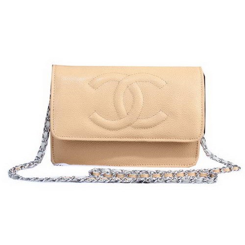 Geantă de umăr Chanel Cannage Pattern din piele cu clapă A8892 Caisă
