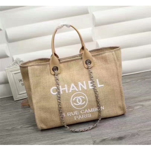 Geantă de cumpărături Chanel din piele canvas 68047B