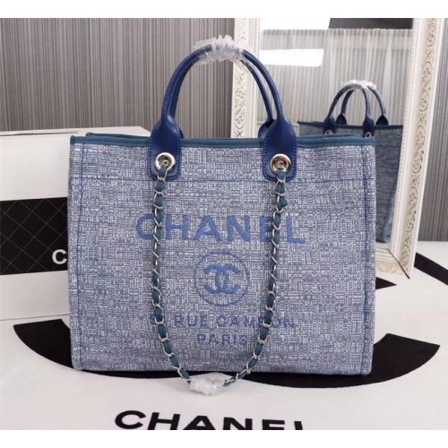 Geantă de cumpărături Chanel Canvas Tote 8099 albastră