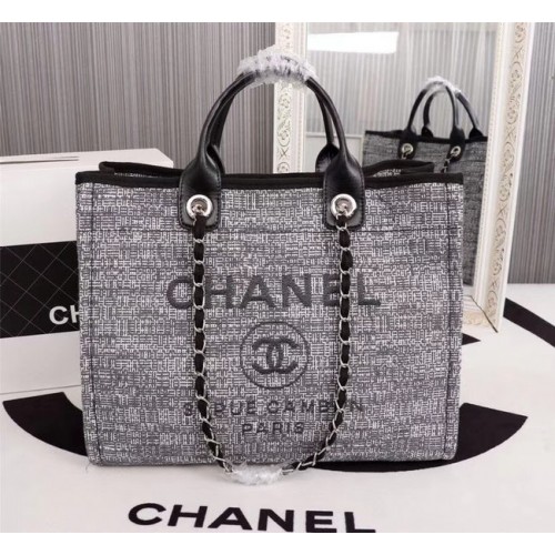 Geantă de cumpărături Chanel Canvas Tote 8099 gri