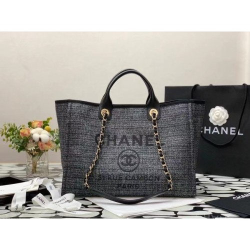 Geantă de cumpărături Chanel Canvas Tote B66941 neagră