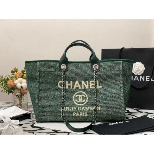 Geantă de cumpărături Chanel Canvas Tote B66941 verde