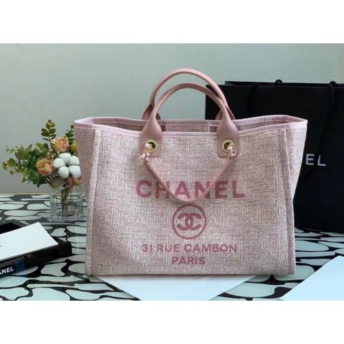 Geantă de cumpărături Chanel Canvas Tote B66941 roz