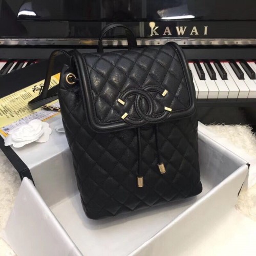 Rucsac Chanel Caviar din piele Original Leather 83430 Negru