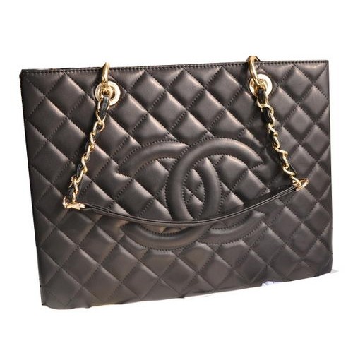 Geantă Chanel Classic Coco neagră GST din piele de oaie A50995 aurie