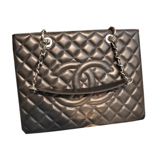 Geantă Chanel Classic Coco neagră GST din piele de oaie A50995 argintie
