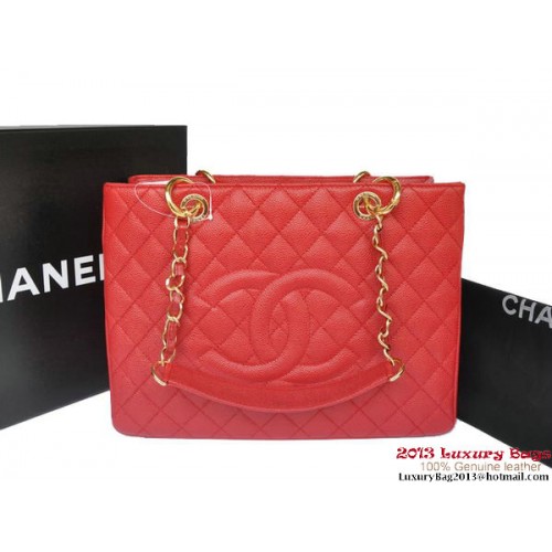 Geantă Chanel Classic Coco GST Caviar Leather A36092 Red Gold